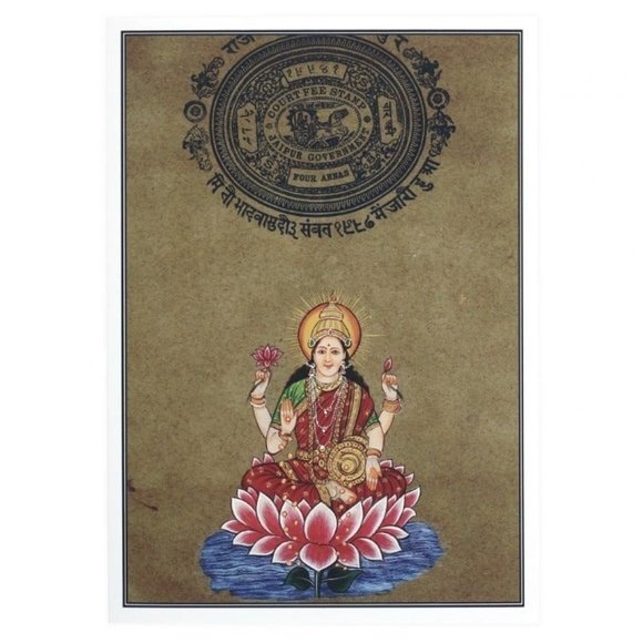 Lakshmi Ma Greeting Card Maha Laxmi India Deva Goddess of Wealth Prosperity Gift - Picture 1 of 5